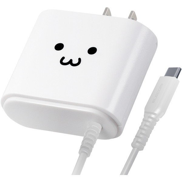 他サイト： ELECOM MPA-ACC01WF [スマートフォン・タブレット用AC充電器/Type-Cケーブル一体型/2.4A出力/1.5の商品画像