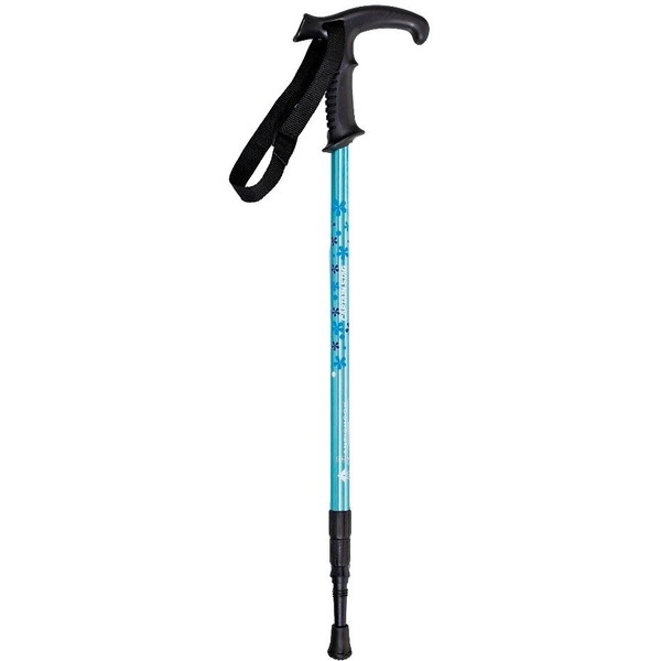 他サイト： CAPTAIN STAG M-9856 PAL M9856 トレッキングステッキ Tグリップ(3段スライド式) ブルー フラワーの商品画像