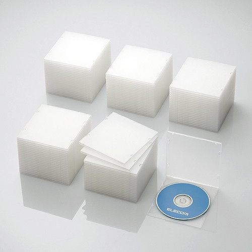 他サイト： ELECOM CCD-JPCS100CR クリア [Blu-ray/DVD/CDケース 100枚セット(スリム/PP/1枚収納)の商品画像