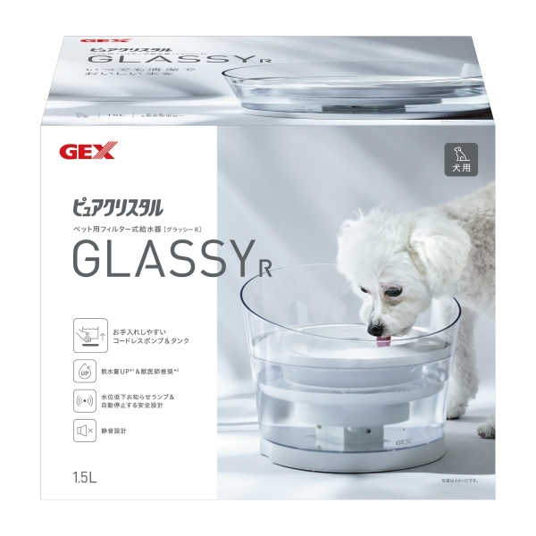 他サイト： ジェックス ピュアクリスタル グラッシーR 犬用 1.5L 白の商品画像