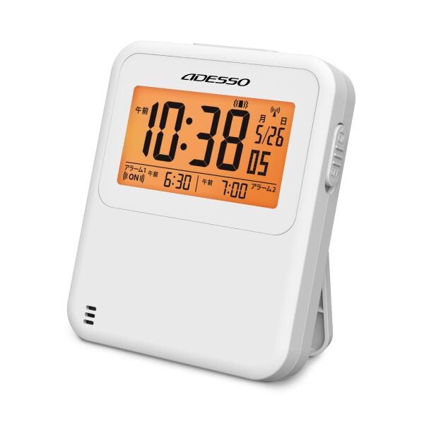 他サイト： アデッソ ADE-02WT [振動式電波目覚ましクロック]の商品画像