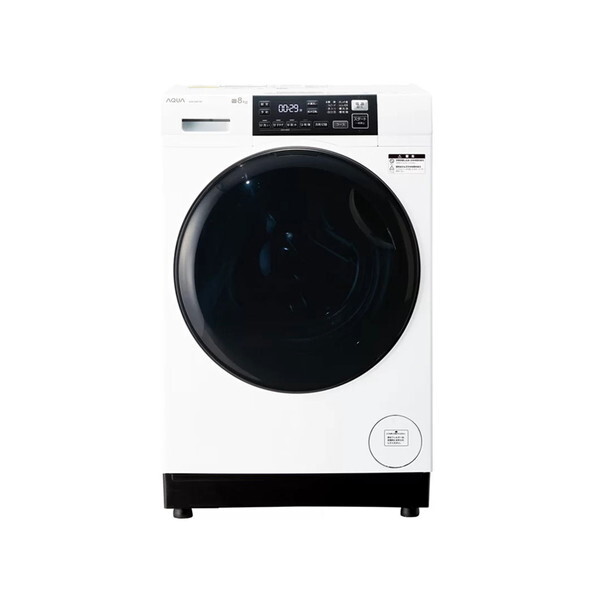 他サイト： AQUA AQW-D8R-L-W ホワイト まっ直ぐドラム2.0 [ドラム式洗濯乾燥機 (洗濯機8kg/乾燥機4kg) 左開き]の商品画像