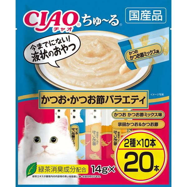 他サイト： いなばペットフード CIAO ちゅ〜る 20本 かつお・かつお節バラエティの商品画像