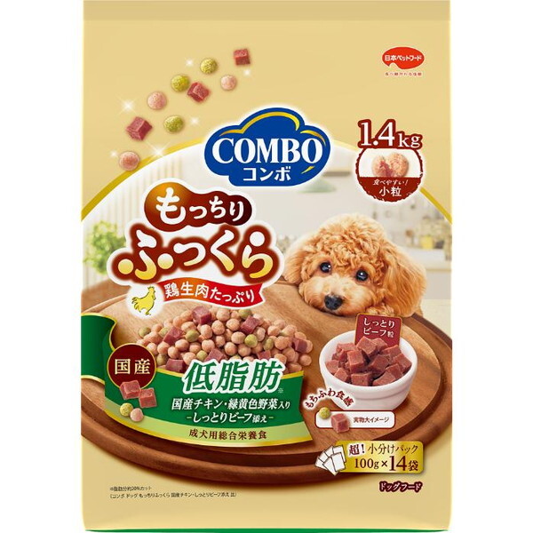 他サイト： 日本ペットフード コンボ ドッグ もっちりふっくら 低脂肪 1.4kg(100g×14袋)の商品画像