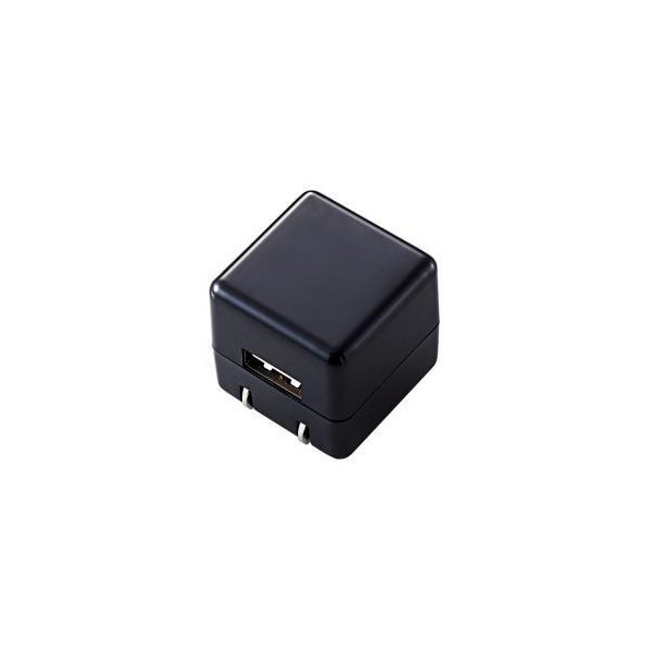 他サイト： ELECOM AVA-ACUAN007BK オーディオ用AC充電器 CUBE 1A出力 USB1ポート ブラックの商品画像
