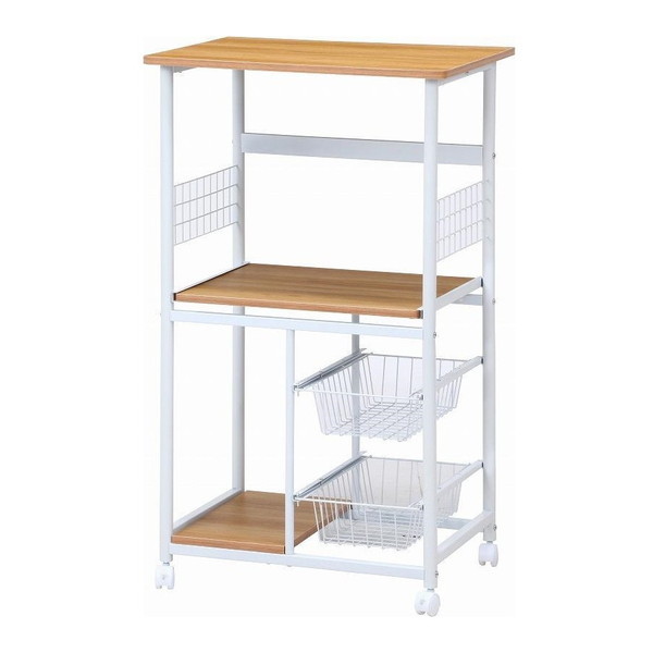 他サイト： 不二貿易 15422 レンジワゴン FBC-9812 WH/NA ホワイト/ナチュラル メーカー直送の商品画像