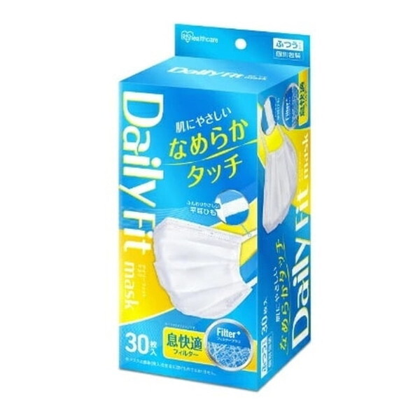 他サイト： アイリスオーヤマ PK-DH30MW ホワイト DAILY FIT MASK [一般用マスク (なめらかタッチ ふつうサイズ 3の商品画像