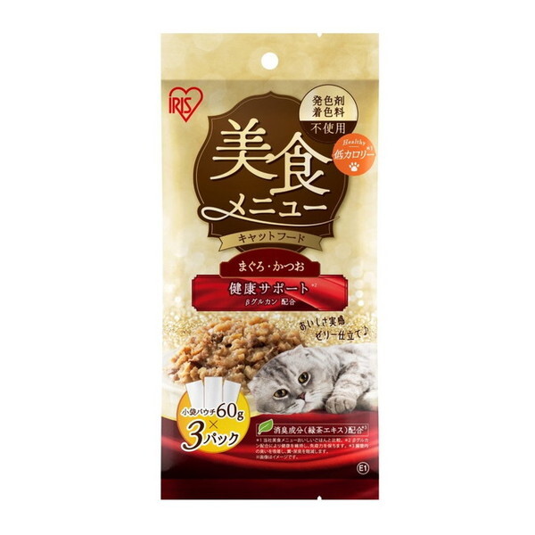 他サイト： アイリスオーヤマ P-60M×3P [美食メニューまぐろ・かつお 60g×3P]の商品画像