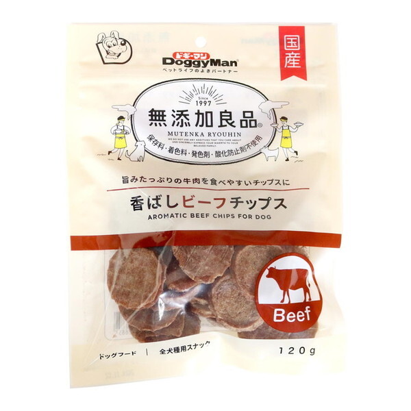 他サイト： ドギーマン 無添加良品 香ばしビーフチップス 120gの商品画像