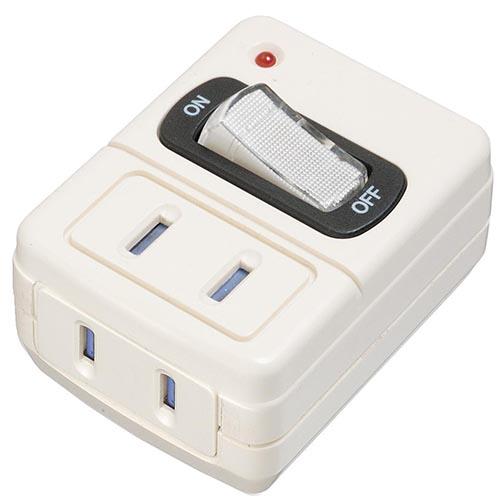 他サイト： ヤザワ Y02FUSK210WH(ホワイト) 雷サージ付省エネタップ2個口の商品画像