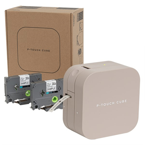 他サイト： ブラザー(brother) PT-P300BTLT ラテ ラベルライター ピータッチ キューブ スマホ接続専用 12mm幅対応の商品画像