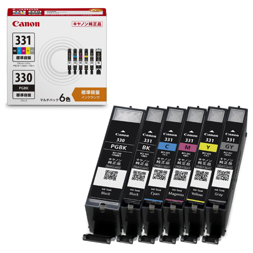 他サイト： CANON(キヤノン) BCI-331+330/6MP 純正 インクカートリッジ 6色マルチパックパックの商品画像