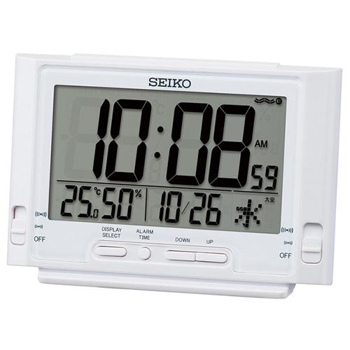 他サイト： セイコー(SEIKO) SQ320W(白パール) 電波目ざまし時計 温度・湿度表示付の商品画像