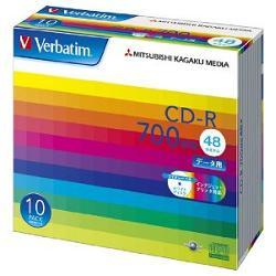 他サイト： Verbatim(バーベイタム) SR80SP10V1 データ用 CD-R 700MB 1回記録 プリンタブル 48倍速 10枚の商品画像