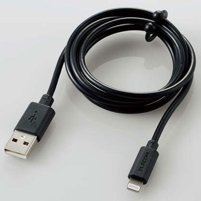 他サイト： エレコム(ELECOM) MPA-MUAL10BK ブラック まとまるLightningケーブル 1mの商品画像