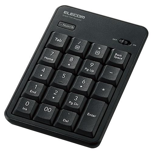 他サイト： エレコム(ELECOM) TK-TBM023SKBK ブラック Bluetooth静音テンキーパッド ワイヤレス 無線 抗菌の商品画像