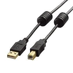 他サイト： エレコム(ELECOM) U2C-BF20BK(ブラック) USB2.0ケーブル A-B フェライトコア付き 2mの商品画像