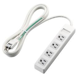 他サイト： エレコム(ELECOM) T-T1A-3425WH(ホワイト) 電源タップ 延長コード 3ピン 4個口 2.5mの商品画像