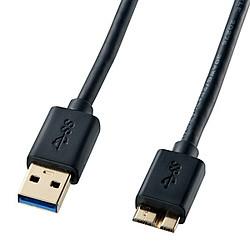 他サイト： サンワサプライ KU30-AMC05BK(ブラック) USB IF認証タイプ USB3.0対応マイクロケーブル 0.5mの商品画像