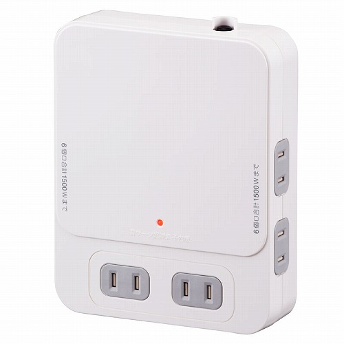 他サイト： オーム電機(OHM) HS-TK6TV1-W 拡張コンセント TVボードバック用 6個口 00-1452の商品画像