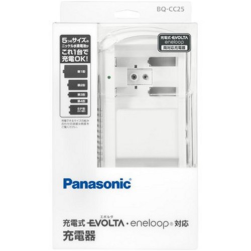 他サイト： パナソニック(Panasonic) BQ-CC25 エボルタ ニッケル水素電池 単1形〜単4形・6P形 専用急速充電器の商品画像