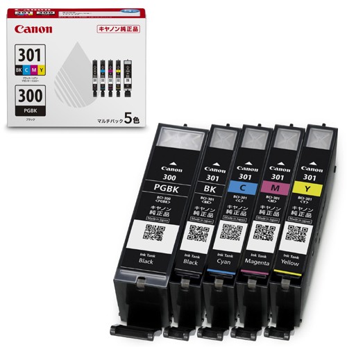 他サイト： CANON(キヤノン) BCI-301+300/5MP 純正 インクカートリッジ 5色マルチパックの商品画像