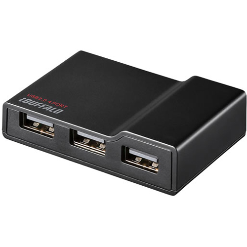 他サイト： バッファロー(BUFFALO) BSH4A11BK ブラック USB2.0 TV/PC対応セルフパワー 4ポートハブの商品画像