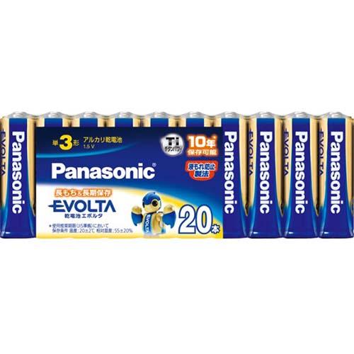 他サイト： パナソニック(Panasonic) LR6EJ/20SW エボルタ アルカリ乾電池 単3形 20本パックの商品画像