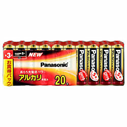 他サイト： パナソニック(Panasonic) LR6XJ/20SW アルカリ乾電池 単3形 20本入の商品画像