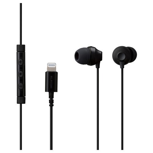 他サイト： エレコム(ELECOM) EHP-LF12CMBK(ブラック) Lightning接続ヘッドホンマイクの商品画像