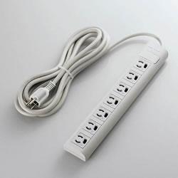 他サイト： エレコム(ELECOM) T-Y053NDA 電源タップ 雷ガード 延長コード 3ピン 7個口 3mの商品画像
