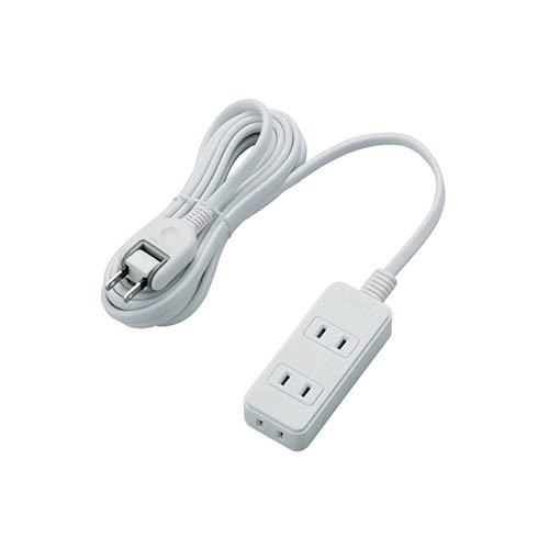 他サイト： エレコム(ELECOM) T-TS02-2330WH(ホワイト) 電源タップ 180度スイングプラグ 延長コード 2ピン 3個口の商品画像