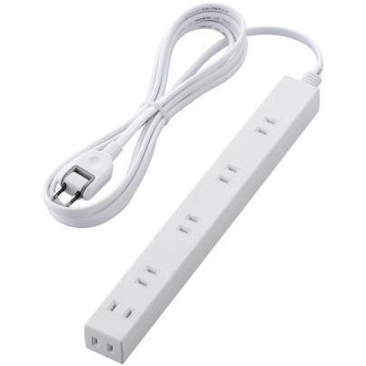 他サイト： エレコム(ELECOM) T-NSLK-2630WH ホワイト ほこり防止シャッター付スリムタップ 雷ガード 6個口 上挿し5・の商品画像