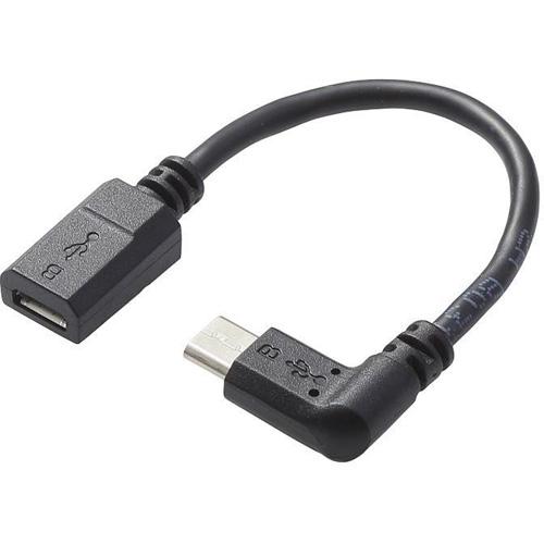 他サイト： エレコム(ELECOM) TB-MBFMBR01BK microB 変換アダプタ L字右側接続タイプ 0.1mの商品画像