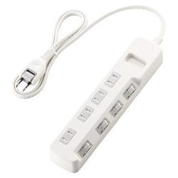 他サイト： エレコム(ELECOM) T-E6A-2410WH(ホワイト) 省エネタップ ほこり防止シャッター付 延長コード 2ピン 4個口の商品画像