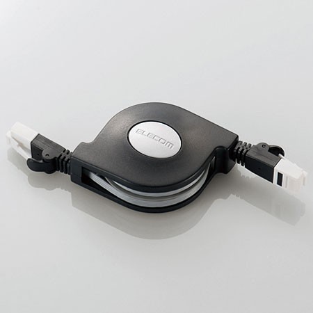 他サイト： エレコム(ELECOM) LD-MCTGT/BK2(ブラック) ツメ折れ防止巻取りLANケーブル 2.5mの商品画像
