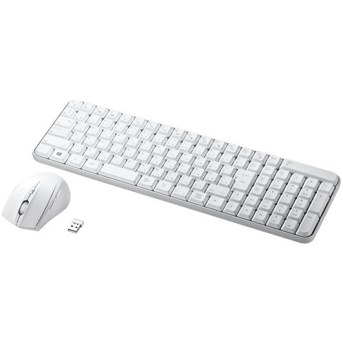 他サイト： サンワサプライ SKB-WL25SETW ホワイト -ワイヤレスキーボード&マウス 日本語109A配列の商品画像