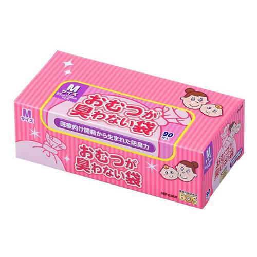 他サイト： クリロン化成 BOS ベビー用 おむつが臭わない袋 Mサイズ 90枚 赤ちゃん用おむつ約4〜5個分 消臭袋の商品画像