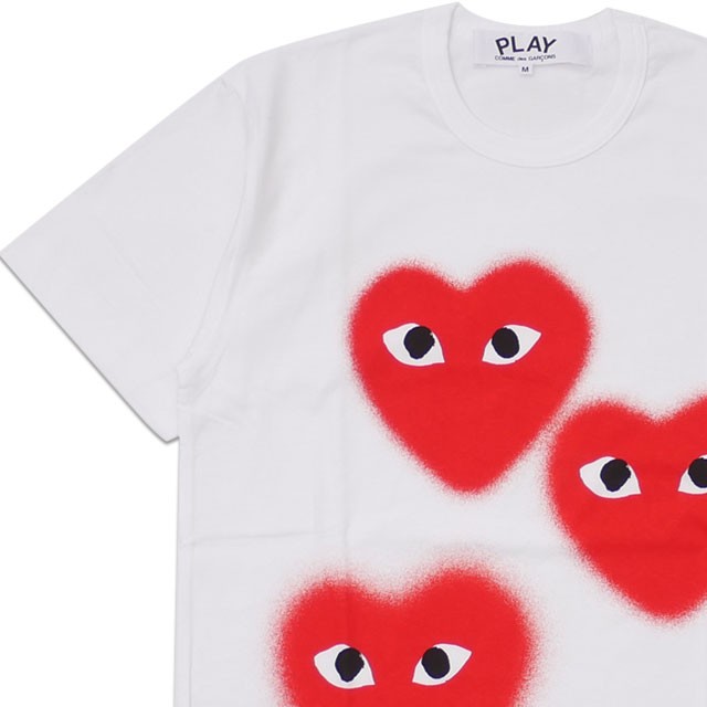 プレイ コムデギャルソン Play Comme Des Garcons Mens Xmas Three Heart Tee Tシャツ White ホワイト 白 半袖tシャツの通販はau Pay マーケット Essense