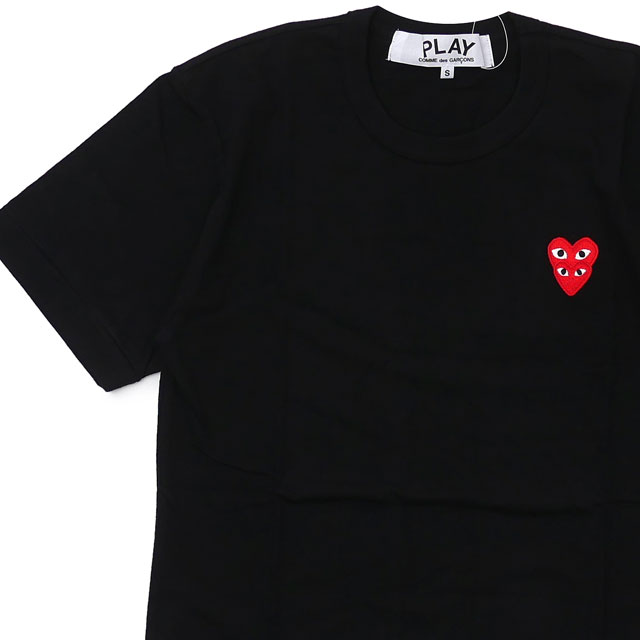 プレイ コムデギャルソン Play Comme Des Garcons Mens Double Red Heart S S T Shirt Tシャツ Black ブラック 黒 半袖tシャツの通販はau Pay マーケット Essense