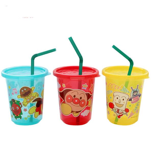 他サイト： レック アンパンマン ストロー カップ キッズ ベビー ふた付き レッド イエロー ブルー 270ml 3個入り KK-192 の商品画像