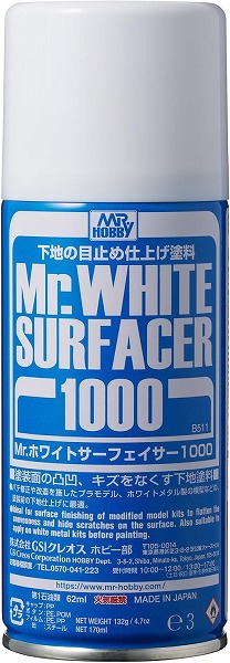 他サイト： 4973028432886:塗料 Mr.ホワイトサーフェイサー 1000 B511【新品】 スプレー GSIクレオスの商品画像