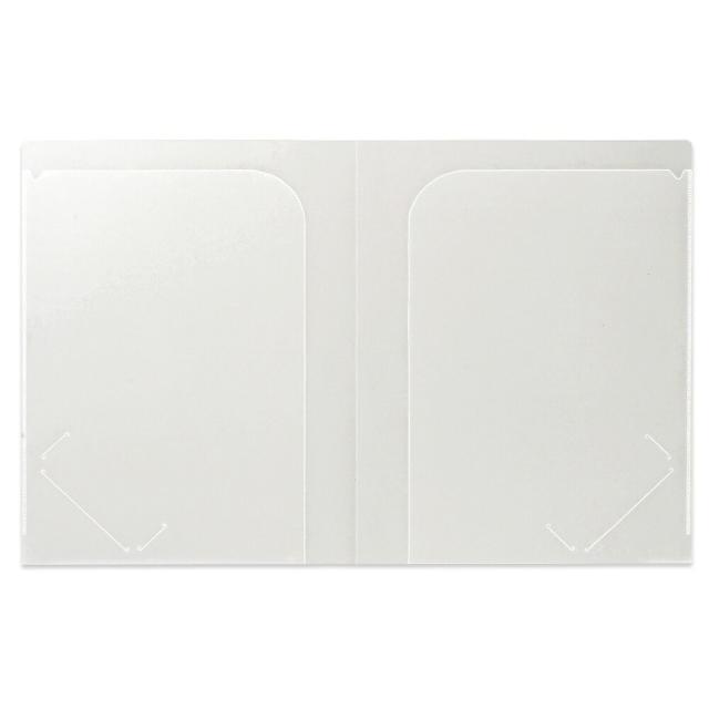他サイト： プラス A3・2つ折り クリアーホルダー A3(A4) 10枚入 FL-181HO 【北海道・沖縄・離島配送不可】の商品画像