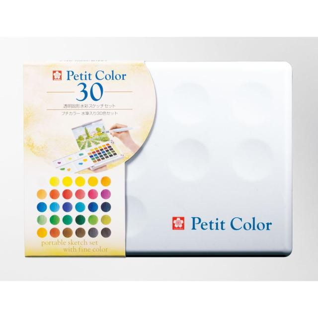 他サイト： サクラクレパス 固形水彩絵の具 プチカラー 水筆入り30色セット NCW-30H 【北海道・沖縄・離島配送不可】の商品画像