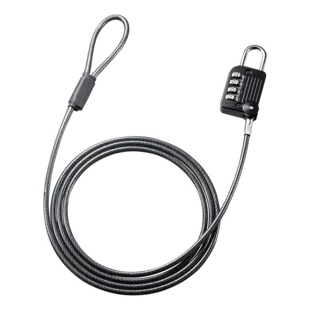 他サイト： サンワサプライ ワイヤー一体型ダイヤル錠 ブラック SLE-32S 【北海道・沖縄・離島配送不可】の商品画像