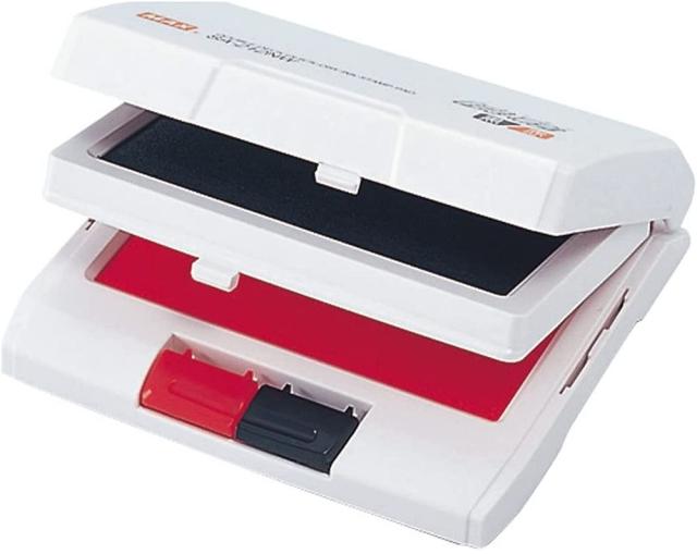 他サイト： マックス 瞬乾2段式ワンタッチスタンプ台 黒&赤 油性顔料インク 中型(2号) SA-212NWカミバコ 【北海道・沖縄・離島配の商品画像