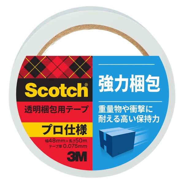 他サイト： スリーエム スコッチ 透明梱包用テープ 強力梱包 幅48mm×50m3850AS 【北海道・沖縄・離島配送不可】の商品画像