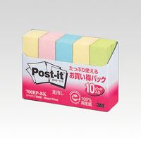 他サイト： 【メール便発送】スリーエム ポストイット 再生紙お買得パック 700RP-BK 00016889の商品画像