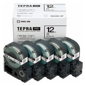 他サイト： キングジム テプラテープ 〔5個入〕 SS12K-5P 00060068 【北海道・沖縄・離島配送不可】の商品画像