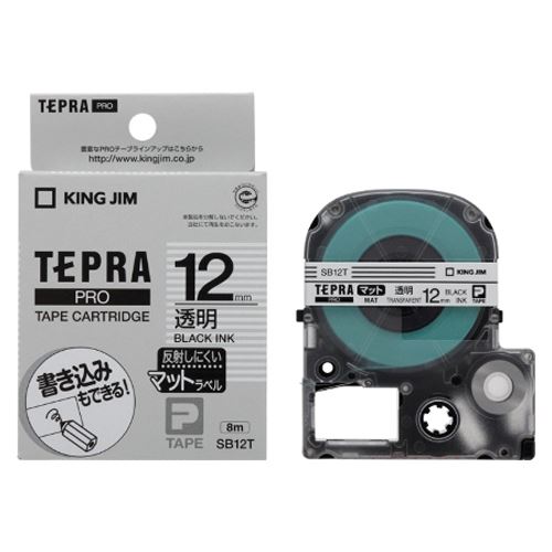 他サイト： 【メール便発送】キングジム Pテ-プマットラベル透明黒文字 SB12T 00020716の商品画像